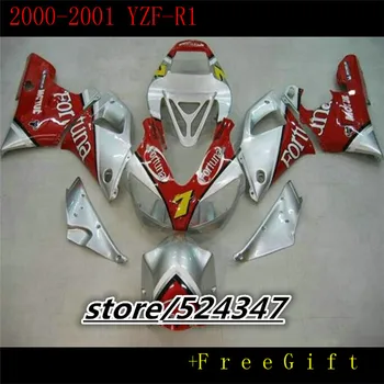 Ei-Tamsiai raudona 00-01 YZFR1 00 01 YZF1000 YZF R1 YZF 1000 Fortuna Silver YZF-R1 R1 2000 2001 Purvasargiai už Yamaha