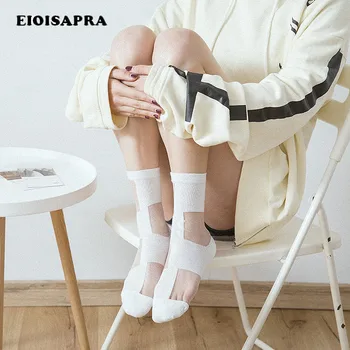 [EIOISAPRA]Medvilnės Stiklas Skaidrus Nėriniai Saldus Kojinės Kvėpuojantis Mielas Harajuku Japonija Trumpos Kojinės Moterims Šilko Calcetines Mujer