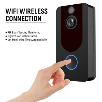 EKEN V7 Belaidžio WIFI Smart Video Doorbell 1080P Naktinio Matymo Vaizdo PIR Judesio Domofonas Saugumo Kameros Paramos APP Kontrolės