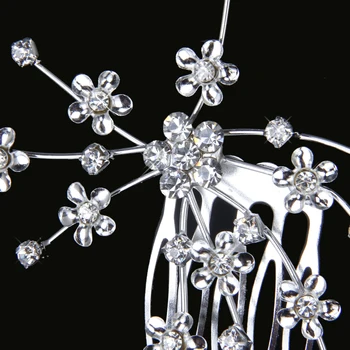 Elegantiškas Kristalų Diamante Gėlių Šukos Šalis Nuotakos Tiara už Ponios Bridesmaid