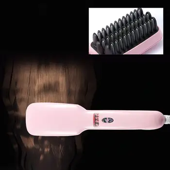 Elektriniai Plaukų Tiesinimo Šepečiu Plaukų ištiesinimo priemonės Šukos Joninis Plaukų Šepetys Lygintuvai Hairbrush LCD Formavimo Šukos Šildymo Šukos