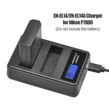 EN-EL14 LT-EL14A LCD Ekranas Dual Port USB Akumuliatoriaus Kroviklis Nikon P7800 P7100 P7700 P7000 D5600 D5500 D5300 D5200 D5100