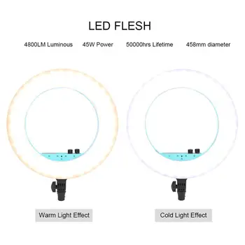 ES/ JAV/UK Plug Pritemdomi LED Selfie Žiedas Šviesos Blykste Video Gyventi Apšvietimo 3200K-5600K Šilto/Šalto Šviesos Makiažas Įrankiai