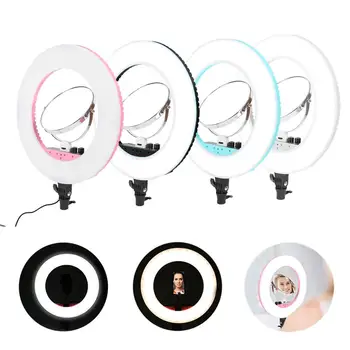 ES/ JAV/UK Plug Pritemdomi LED Selfie Žiedas Šviesos Blykste Video Gyventi Apšvietimo 3200K-5600K Šilto/Šalto Šviesos Makiažas Įrankiai