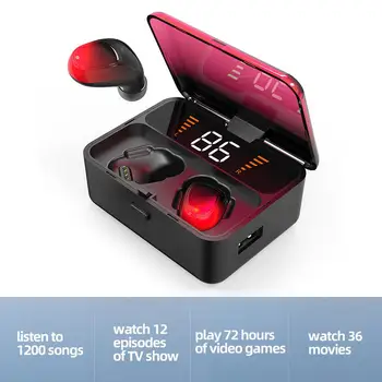 ES01 TWS Ausinių Touch Control Wireless Portable Tris-Elektra Su Skaitmeniniu Ekranu, 