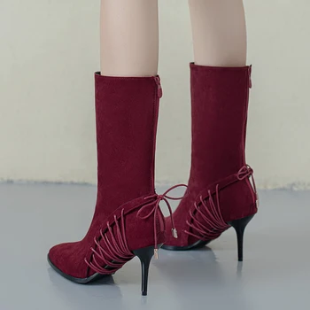 ESRFIYFE Moterų Kojinės, Batai, Pažymėjo Tne Elastinga Paslysti ant Trumpi Batai Stiletto Zapatos Botas De Mujer Kojinių Batai Aukštakulniai Batai