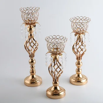 Europos kristalų metalo mados žvakidė trijų romantiška vakarienė žvakių šviesoje vestuvių rekvizitai namų puošybai papuošalai