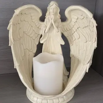Europos Retro Angelas Žvakidė Religinės Maldos Dekoratyvinių Žvakių Laikikliai Krikščionių Bažnyčios Dekoro Žvakidė Namų Puošybai