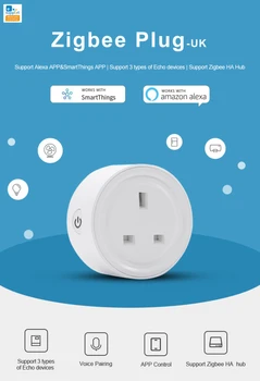 EWeLink ZigBee Smart Kištukinis Lizdas MUS UK Standartas, Nuotolinio Valdymo Balsu Už Alexa Samsung SmartThings Smart Home
