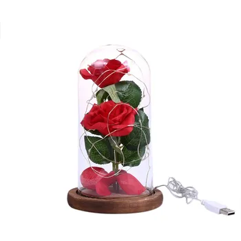 Festivalio Gimtadienio Dovana Romantiška Modeliavimas Rose Stiklo danga Led Mikro Kraštovaizdžio Valentino Diena, Motinos Diena Dovana