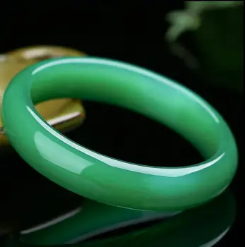 Fine Jewelry Elegantiškas Mados Natūralus Žaliasis Agatas Bangle Apyrankės Vertus, Kontaktinių Laidų Nemokamas Pristatymas