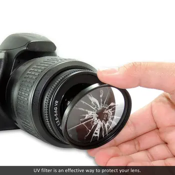 Fotoaparato Objektyvas su UV Filtru Metalo Rėmas 49mm 52mm 55mm 58mm 62mm 67mm 72mm 77mm Filtros Canon Nikon Sony Fotoaparato Priedai