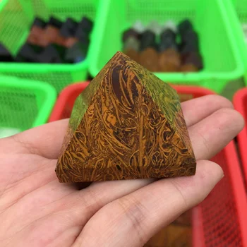 Gamtos Golden jade kvarco Raižyti Piramidės Feng Shui Gydymo Kristalų