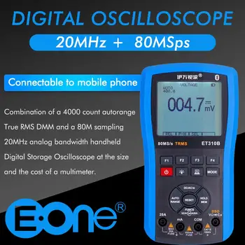 Gamykloje Angos ET310B Bluetooth taikymo Sritis Metrų 80Msps 20MHz Nešiojamą Oscilloscope True RMS Skaitmeninis Multimetras Oscilloscope