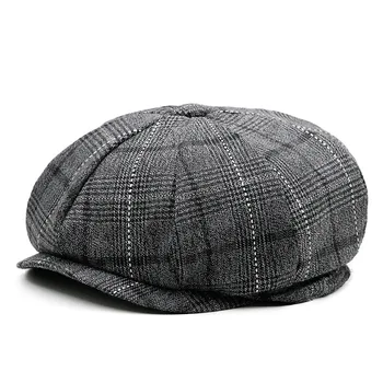 GBCNYIER Aštuoniakampis unisex rudenį, žiemą laikyti šiltai lauko atsitiktinis modelis skrybėlių mados lauko laisvalaikio saulės skrybėlę storas medvilnės