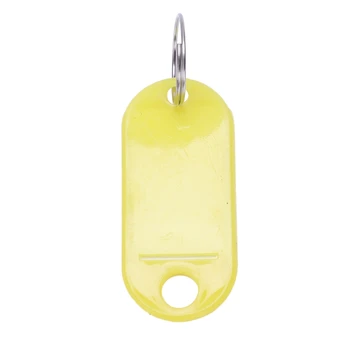 Geltona nešiojamų plastiko raktas fob klavišą žymeklį ID etiketės 10 vienetų