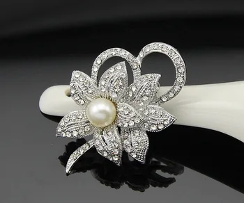 Geriausia dvejopo naudojimo Pearl pin cirkonio šalikas sagtys Diamante sages moterims Didmeninės Vestuvių Dovanos b6/-dyz Papuošalų ABC
