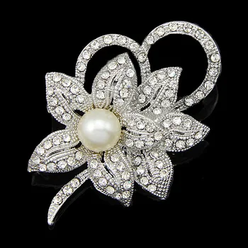 Geriausia dvejopo naudojimo Pearl pin cirkonio šalikas sagtys Diamante sages moterims Didmeninės Vestuvių Dovanos b6/-dyz Papuošalų ABC