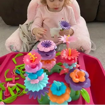 Gėlių Sodo Pastatas Žaislai - Sukurti Puokštė Gėlių Išdėstymas Playset Kūdikiai ir Vaikai, Amžius 3, 4, 5, 6 Metų G