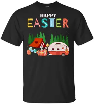 Happy Easter Bunny Kempingas T-Shirt Naujokų Vasaros Cool Vyrai Tee 