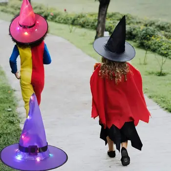 Helovinas ragana skrybėlę vedlys, led apšvietimas, atostogų led žibintų Helovinas apdailos priedai maskuotis cosplay drabužiai