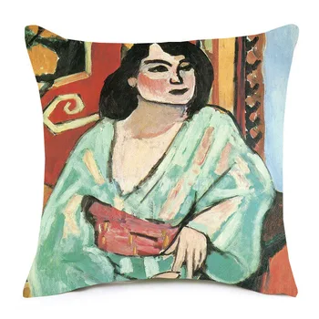 Henri Matisse Paveikslų Pagalvėlių Apvalkalus Moteris Violetinė Kailis Desertas Harmonijos Raudona Pagalvėlė Padengti Dekoratyvinių pagalvių užvalkalai