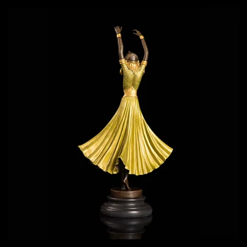 [HHT] Bronza meno dekoro šokių mergaitė, statula, skulptūra, vidaus apdaila, baldai