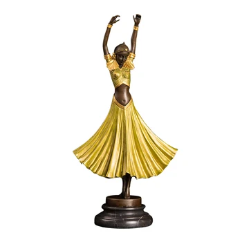 [HHT] Bronza meno dekoro šokių mergaitė, statula, skulptūra, vidaus apdaila, baldai