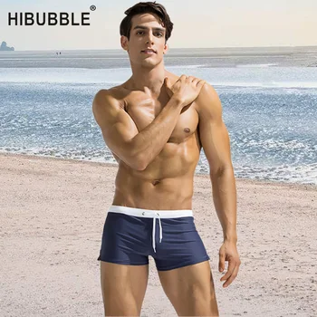 HIBUBBLE Naujas Swimwears Vyrų Seksualus Maudymosi Glaudės Gėjų Karšto maudymosi kostiumėlį Mens Plaukti Trumpikės Paplūdimio Šortai, Su Kišenėje Beachwears