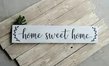 Home Sweet Home Pasirašyti Lipdukai Housewarming Dovana Meno Medienos Sienos Lipdukas Unikalus Namų Dekoro Užrašu Tapetai Užsakymą Spalva LC1624