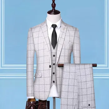 HOO pavasario iki 2020 m., naujosios verslo ir laisvalaikio kostiumas vyrams auginti vieną dorovės patikrinti kostiumas trijų dalių kostiumą mados
