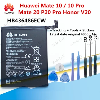 Hua Wei Pakeitimo Telefono Baterija HB436486ECW 3900mAh už Huawei Mate 10 / 10 Pro Mate 20 P20 Pro Garbės V20 Originalios Baterijos