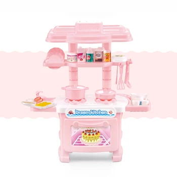 Inbeajy Apsimesti žaisti žaislų, virtuvės komplektas namas Rožinė Modeliavimas virtuvės reikmenys, žaislai vaikams, vaikai