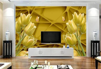 Individualizuotos Fono paveikslėlį 3d Lily Aukso Šiuolaikinių Tapetų 3d Sienų Freskomis Miegamasis Restoranas Studijų Virtuvė, TV Foną Tirštėti Sienos