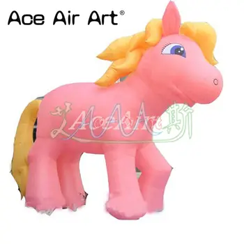 Individualų mielas rožinis Pripučiami arklių pripučiami animacinių filmų modelis su laisvo oro pūstuvas už reklamą, ar šalies,