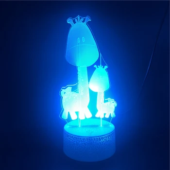 Išmaniųjų Telefonų Kontrolės Animacinių filmų Žirafa Gyvūninės Naktį LED Lemputė USB Tiesiogiai Tiekimo Lempos Office Festivalis Dekoro Geriausia Dovana Paauglys