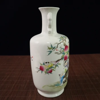 Išskirtinį Kinijos Senojo stiliaus Kolekcines Famille-rose Porceliano Devynių Gražių Vaikų Pasiimti Persikai Vaza