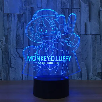 Japonijos Animacijos 3D Naktį 7 Spalvų Šviesos Žibintas 3d Vaizdo Led Vaikams, Remote Touch Usb Lentelė Lampara Lempos Kūdikis Miega naktinė lempa
