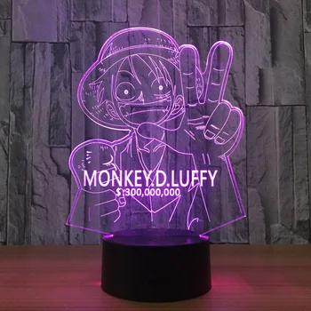 Japonijos Animacijos 3D Naktį 7 Spalvų Šviesos Žibintas 3d Vaizdo Led Vaikams, Remote Touch Usb Lentelė Lampara Lempos Kūdikis Miega naktinė lempa