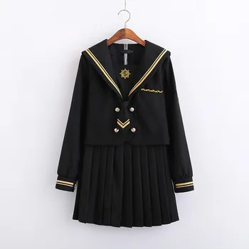 Japonijos Jk Uniformas Sailor Kostiumas, Cosplay mergaičių Koledžas Vidurinės Mokyklos Uniformą Suknelė Mergaitėms Studentų Anime Klostuotas Sijonas