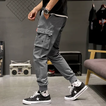 Japonijos Streetwear Krovinių Kelnės 8XL Plius Dydis Vilnos Kelnės Vyras Elastinga Multi-Pocket Techwear Kelnes Vyrų Storio Poilsiu Vyrams