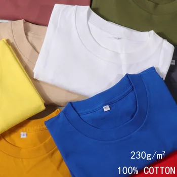 Japonijos Sunkiųjų Kokybės Grynos Medvilnės Gryna Spalva trumparankoviai marškinėliai Vyrams ir Moterims