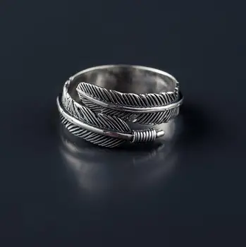 Jisensp Bohemijos Derliaus Reguliuojamas Plunksnų Žiedai Moterims Bijoux Paprasta Papuošalai Lapų Piršto Žiedą Anillos Didmeninės