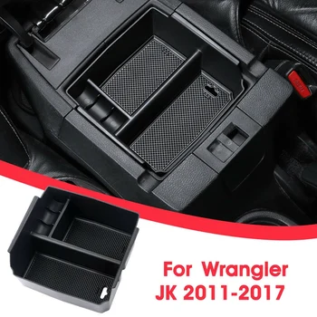 Juoda Automobilio Interjero Aksesuarų Porankiu Laikymo Dėžutė Jeep Wrangler JK 2011-18