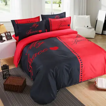 Juoda balta šypsena romantiška patalynės komplektas antklode padengti paklode pagalvės užvalkalą karalius ir karalienė dydžio, patalynės komplektas