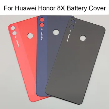 Juoda/Mėlyna/Raudona Huawei Honor 8X Atgal Baterijos Dangtelis Galinių Durų Būsto Atveju Su klijuojamas Lipdukas atsarginės Dalys+Remontas Įrankis
