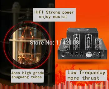 Juoda Nobsound MS-10D MKII Bluetooth/USB/ausinių HIFI Stereo AMP garso stiprintuvas 25W*2 Dulkių Tube AMP 110V-240V
