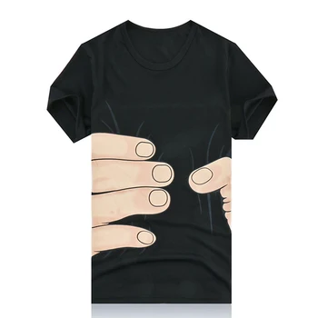 Juokinga Stilingas Vyrų 3D Vertus Sugauti Modelio Marškinėliai trumpomis Rankovėmis Medvilnės marškinėliai Berniukams Vyrų Kvėpuojantis O Kaklo Viršūnes Tees