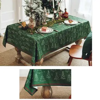 Kalėdinė staltiesė stačiakampio kalėdų stalo dekoravimas valgomasis stalas padengti valgomasis darbalaukyje Restoranas, Namų apdaila