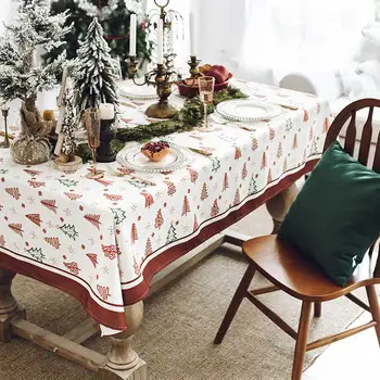Kalėdinė staltiesė stačiakampio kalėdų stalo dekoravimas valgomasis stalas padengti valgomasis darbalaukyje Restoranas, Namų apdaila